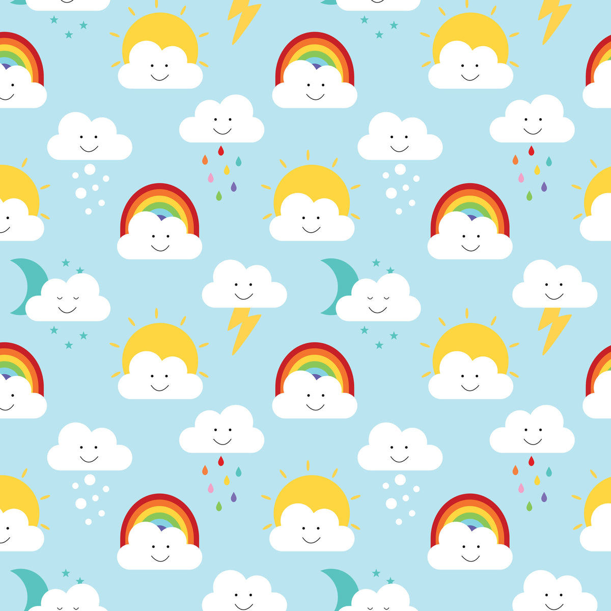 CLOUDY DAYS SKY BLUE CLOUD - Devonstone Cotton Fabric