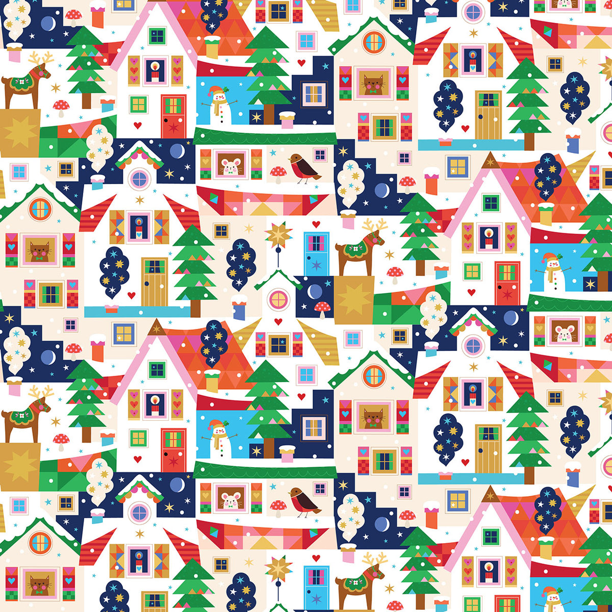 Home For Christmas -  Fat Quarter Bundle 7 Piece + 1 Panel - Thread & Ink Design.Studio