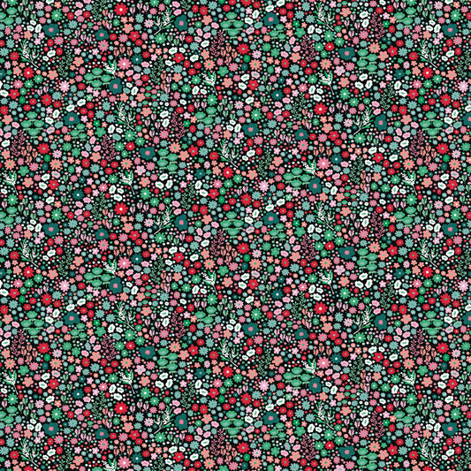 Ditsy Daisy Christmas Dark  DV2166 - Devonstone