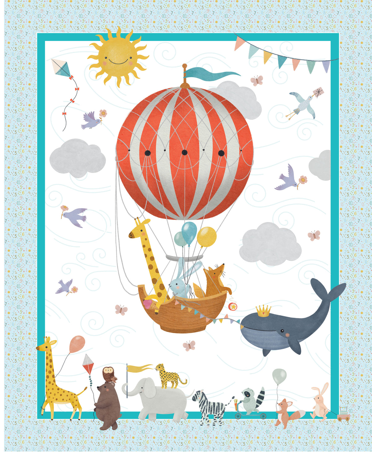 LITTLE ADVENTURE COT PANEL - Devonstone Cotton Fabric Panel
