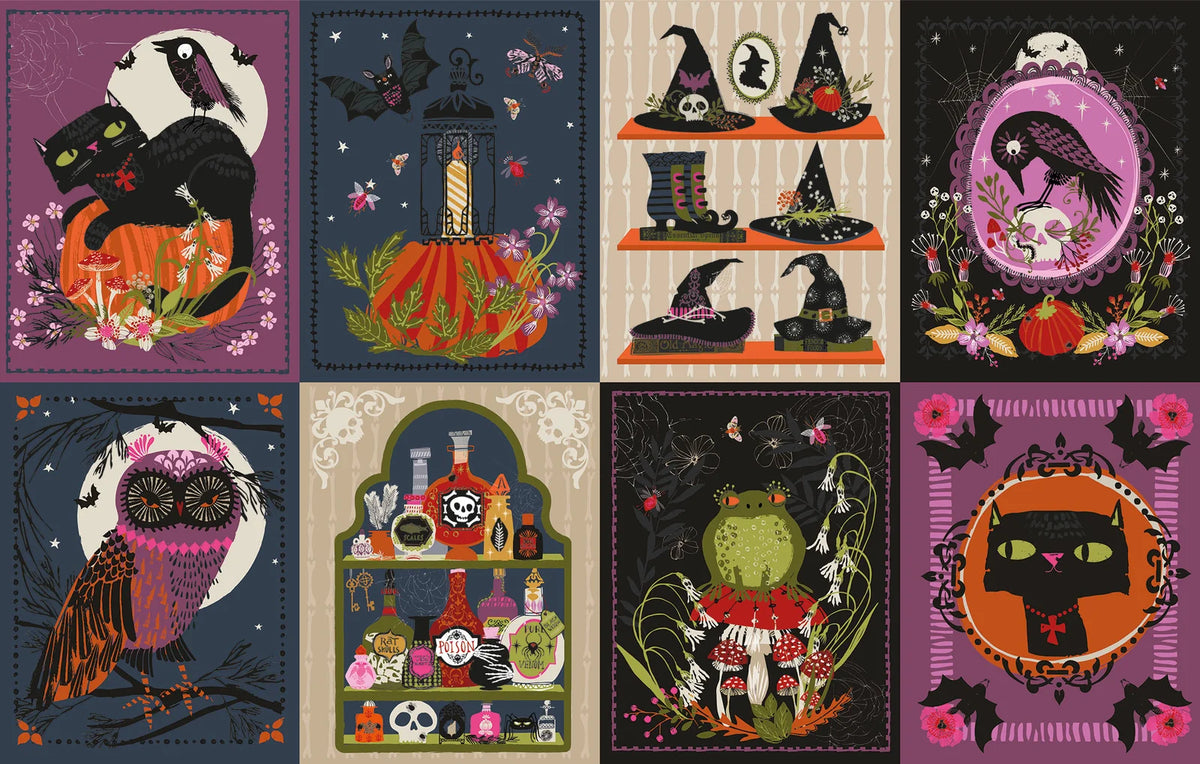 Hocus Pocus -  Fat Quarter Bundle 8 Piece + 1 Panel - Thread & Ink Design.Studio