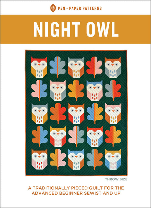 Night Owl Quilt Paper Pattern