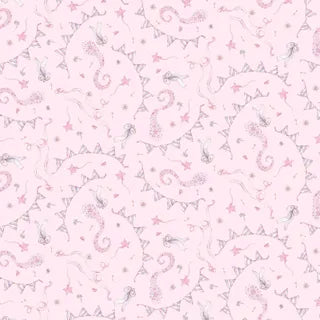 Ballerina Pink Bunting & Swirls - Jen Digital Art