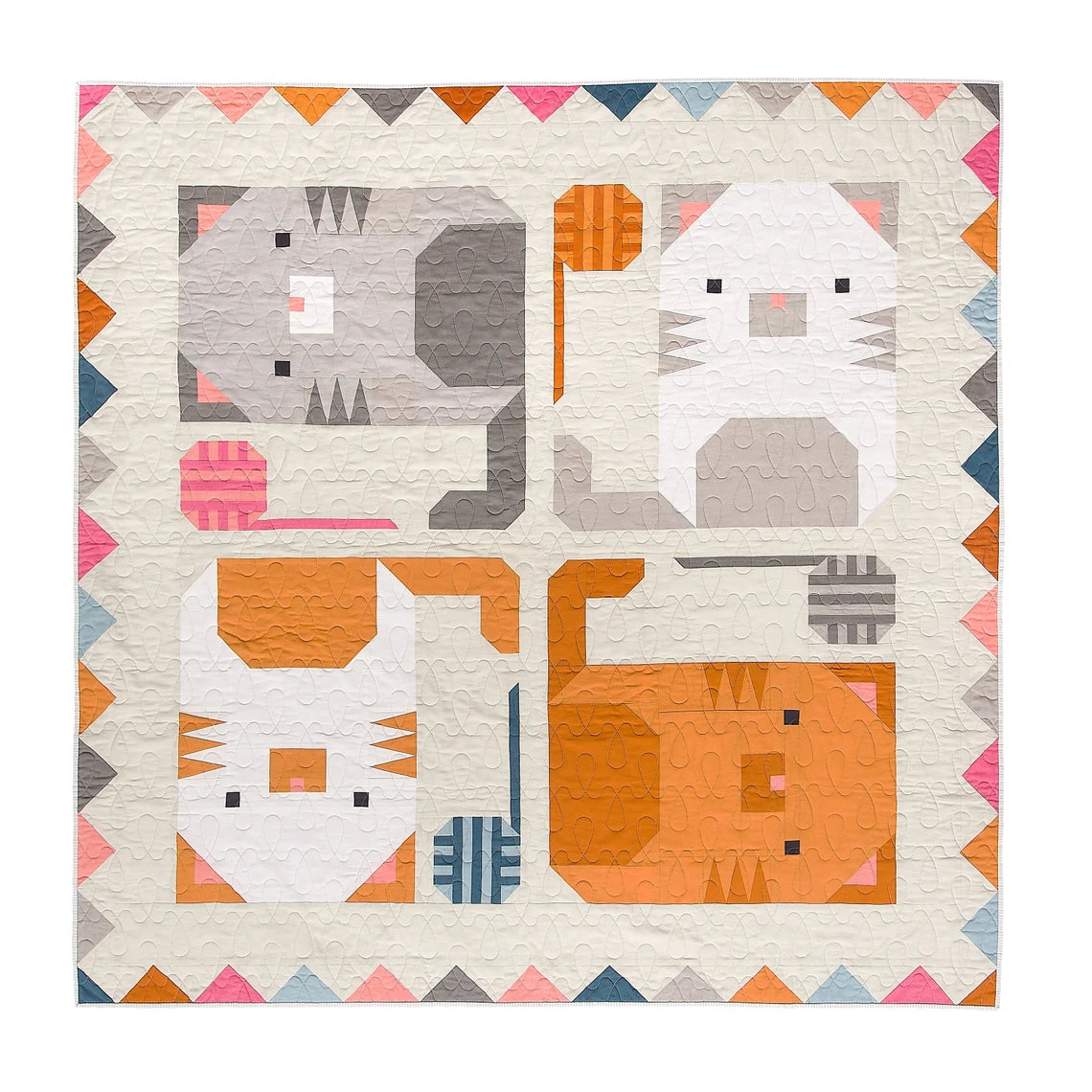Kitten Around Quilt Paper Pattern