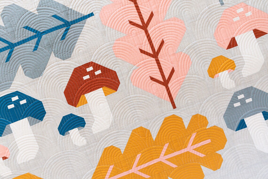 Forest Fungi Quilt Paper Pattern