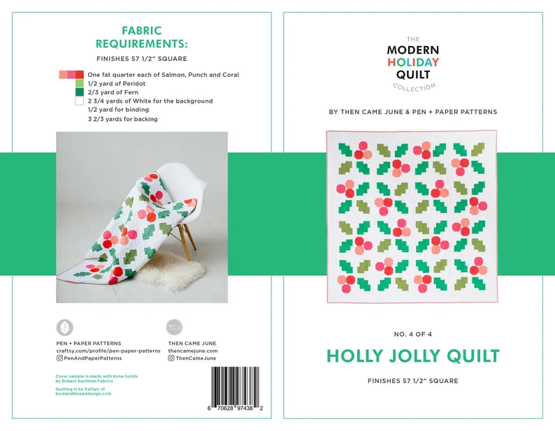 The Holly Jolly Quilt Paper Pattern