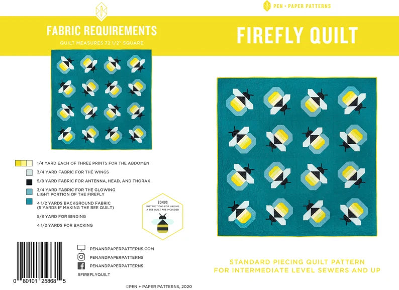 Firefly Quilt Paper Pattern