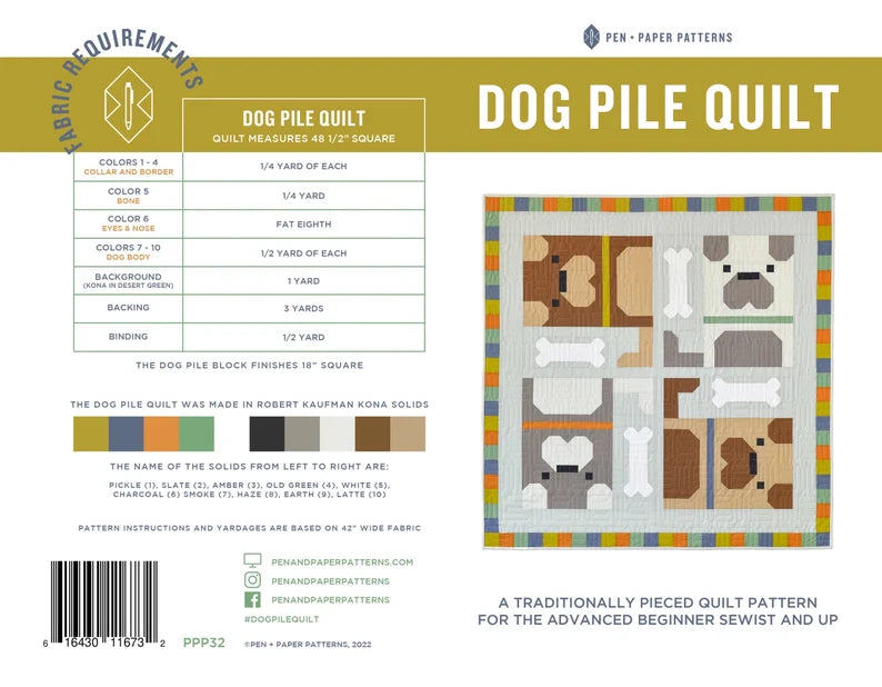 Dog Pile Quilt Paper Pattern